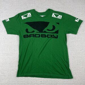 Y2K Bad Boy MMA T Shirt Men's M Green All over print Grunge Fighting Sports Read